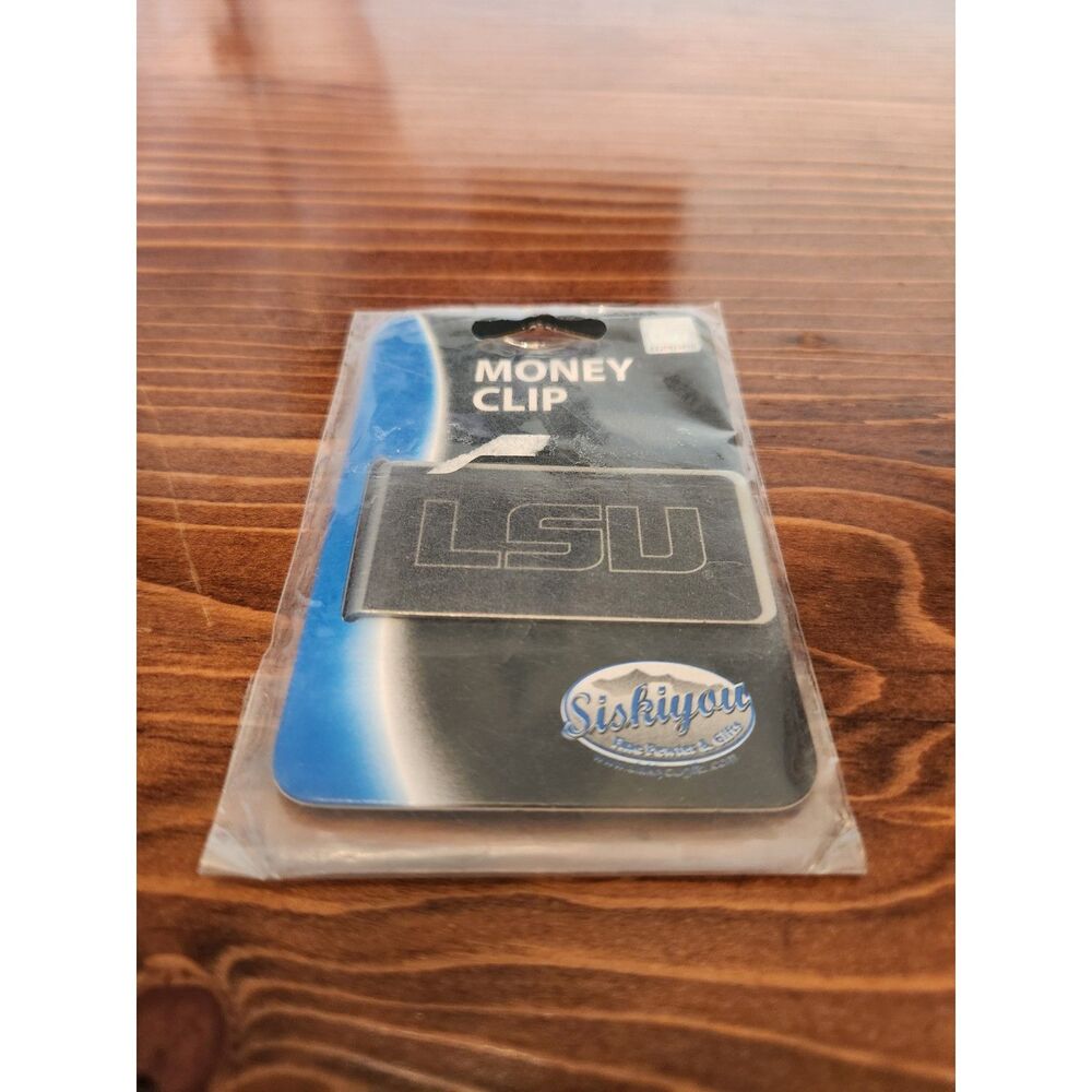LSU Tigers Money Clip Black and Steel Minimalist Wallet NWT Louisiana State NCAA